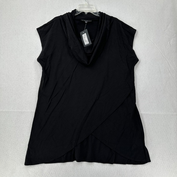 bryn Walker Tops - bryn Walker Black Draped Front Sleeveless Tunic